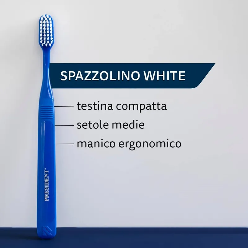مسواک پرزیدنت مدل WHITENING با برس متوسط - تصویر 4