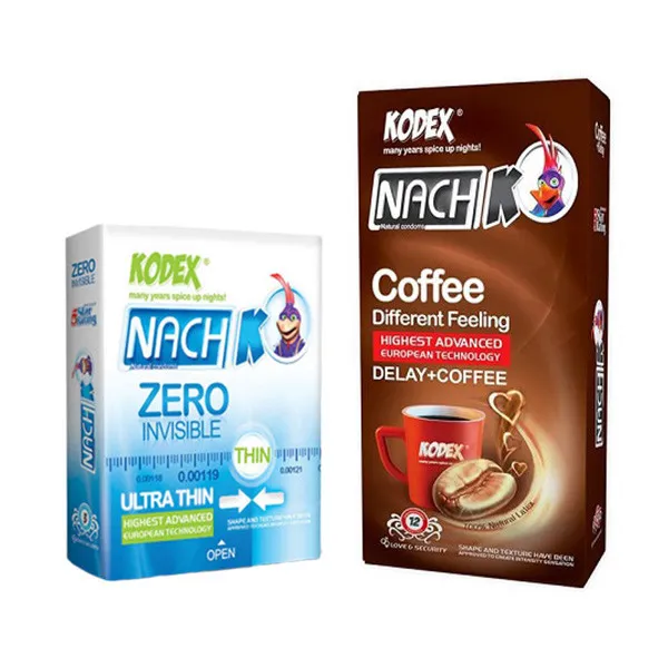 کاندوم تاخیری ناچ کدکس مدل COffee بسته 12 عددی به همراه کاندوم تاخیری ناچ کدکس مدل ZEROO بسته 3 عددی