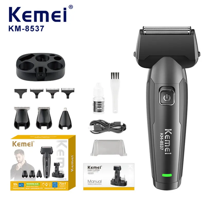 ماشین اصلاح موی سر و صورت شارژی کیمی مدل KM-8537 4in1 - تصویر 2