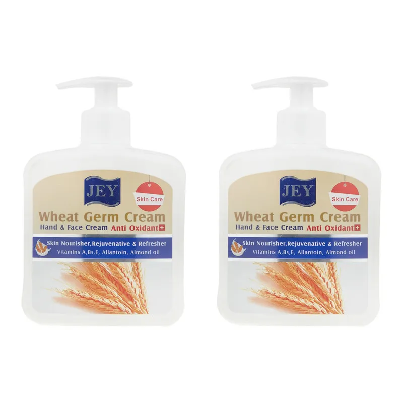 کرم مرطوبکننده دست و صورت جی مدل Wheat-Germ مناسب برای انواع پوست حجم 450 میلی لیتر مجموعه 2 عددی - تصویر 3