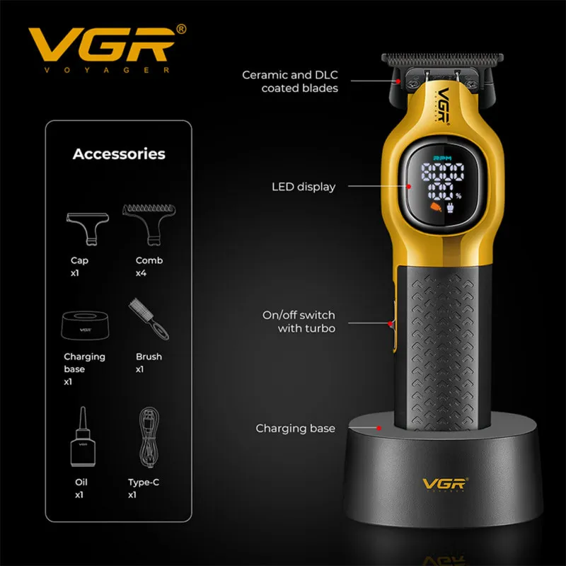 ماشین اصلاح موی سر و صورت شارژی وی جی ار مدل V-886T - تصویر 2