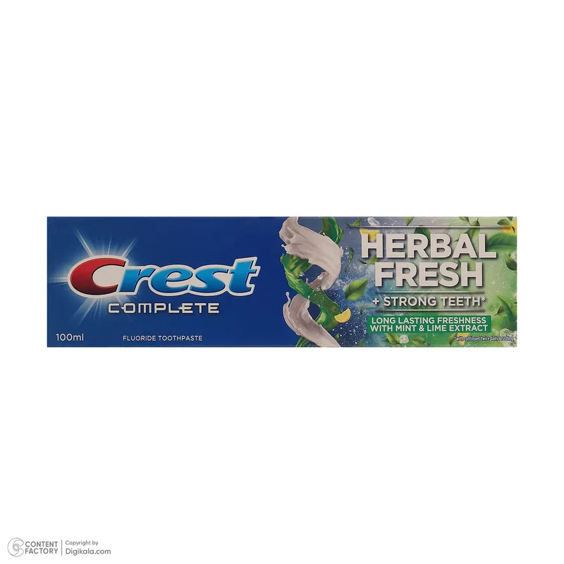 خمیر دندان کاهش دهنده پلاک دندان کرست مدل HERBAL FRESH حجم 100 میلی‌لیتر - تصویر 2