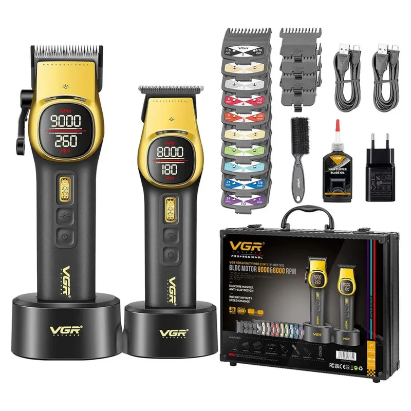 ماشین اصلاح موی سر و صورت شارژی وی جی ار مدل V-885 S2 مجموعه 2 عددی - تصویر 2