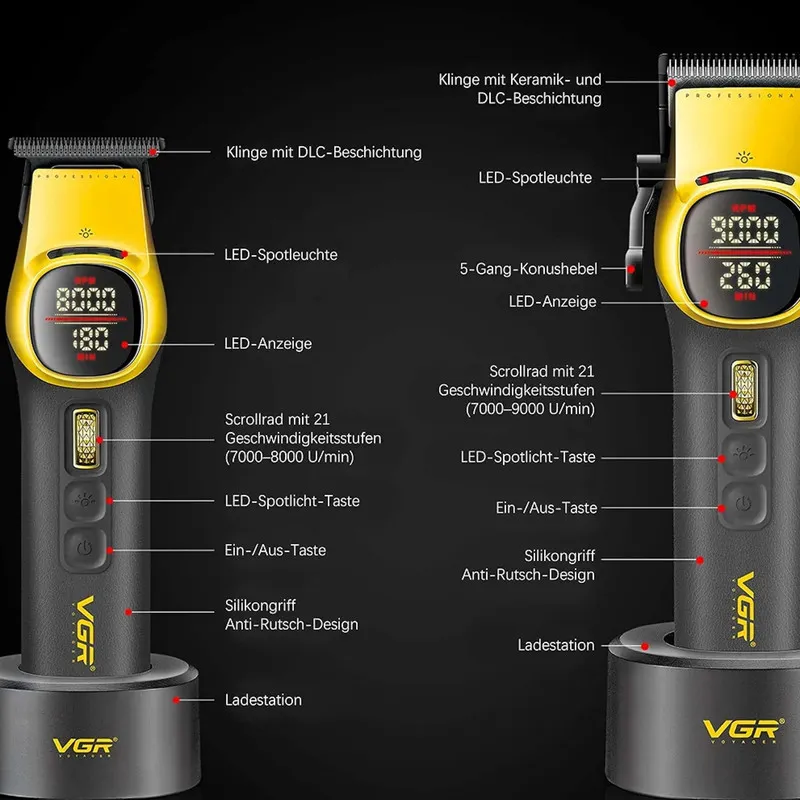 ماشین اصلاح موی سر و صورت شارژی وی جی ار مدل V-885 S2 مجموعه 2 عددی - تصویر 3