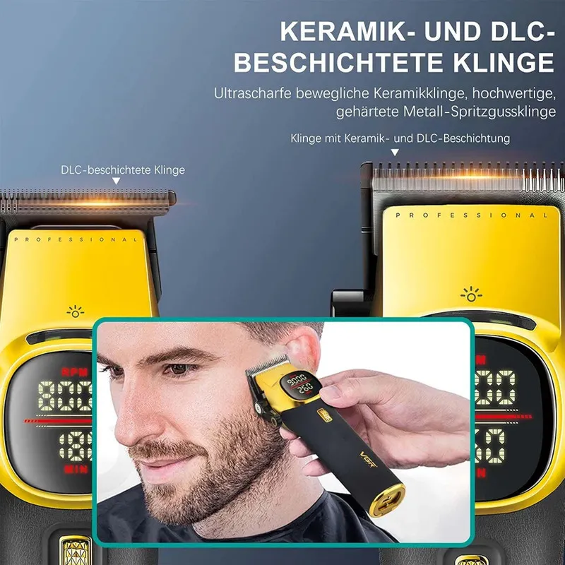 ماشین اصلاح موی سر و صورت شارژی وی جی ار مدل V-885 S2 مجموعه 2 عددی - تصویر 6