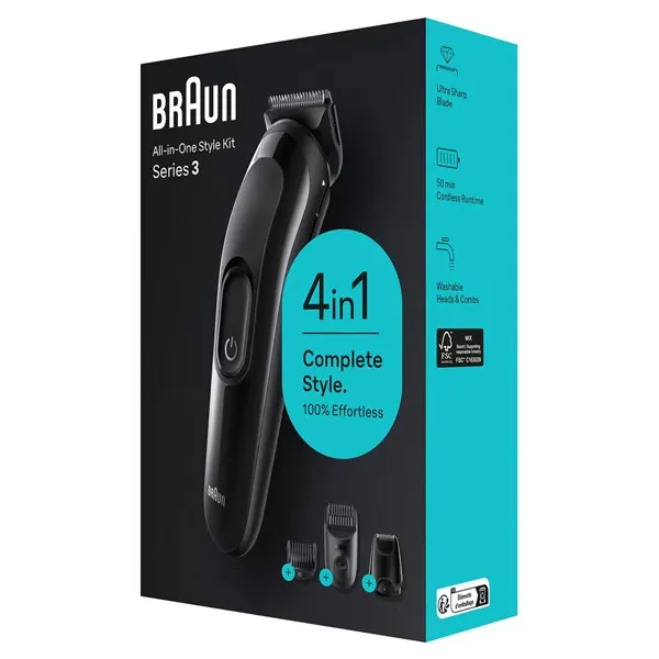 ماشین اصلاح موی سر و صورت شارژی براون مدل SK3400 - تصویر 3