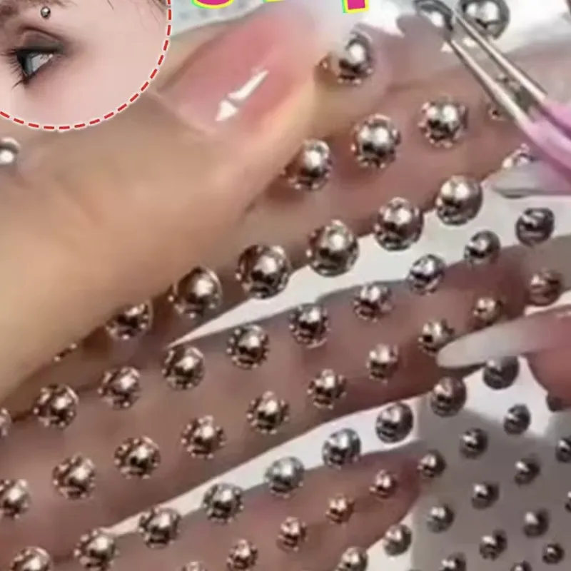 نگین صورت مدل پیرسینگ فیک چسبی بسته 160 عددی - تصویر 3