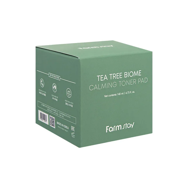 پد تونر پاککننده صورت فارم استی مدل tea tree مناسب انواع پوست حجم 70 میلیلیتر بسته 70 عددی - تصویر 2