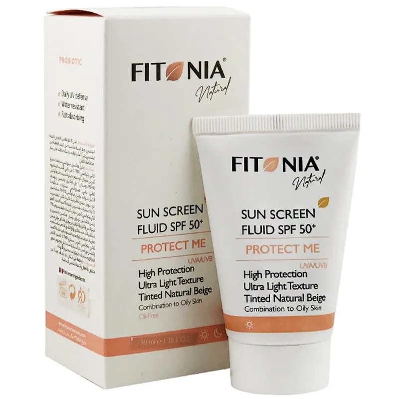 فلوئید ضد آفتاب رنگی صورت فیتونیا spf 50 مدل protect me محافظ UVA ، UVB مناسب پوست چرب و مختلط حجم 40 میلی لیتر - تصویر 2