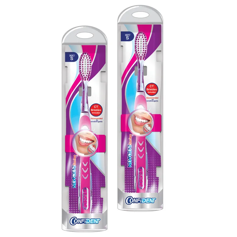 مسواک کانفیدنت مدل Shine Bristeles مجموعه 2 عددی با برس نرم - تصویر 2