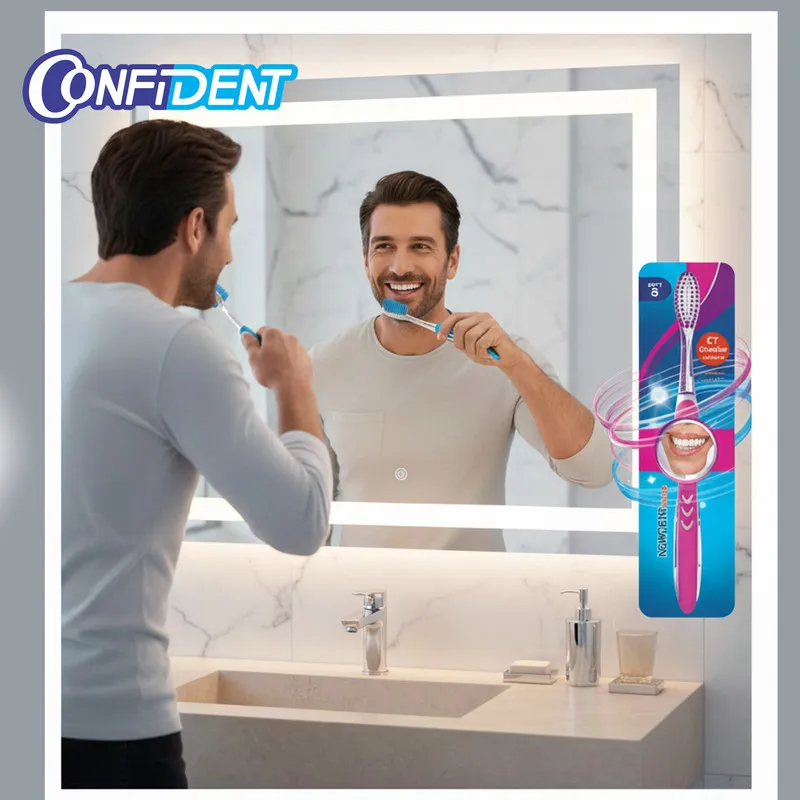 مسواک کانفیدنت مدل Shine Bristeles مجموعه 2 عددی با برس نرم - تصویر 3