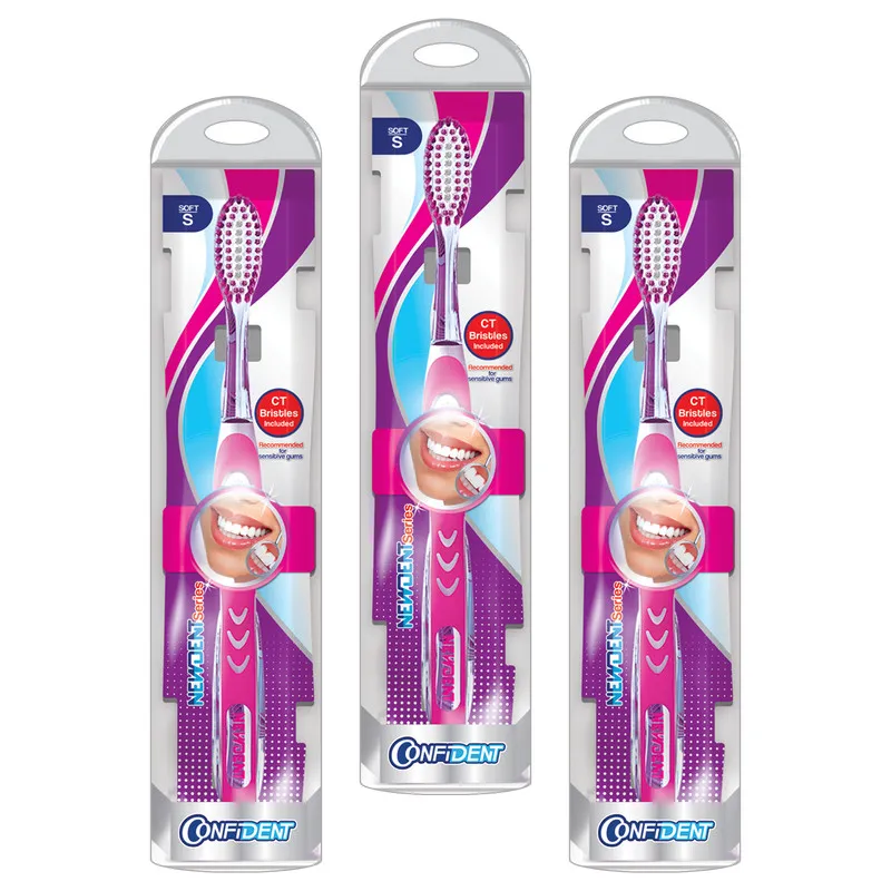 مسواک کانفیدنت مدل Shine Bristeles با برس نرم مجموعه 3 عددی - تصویر 2