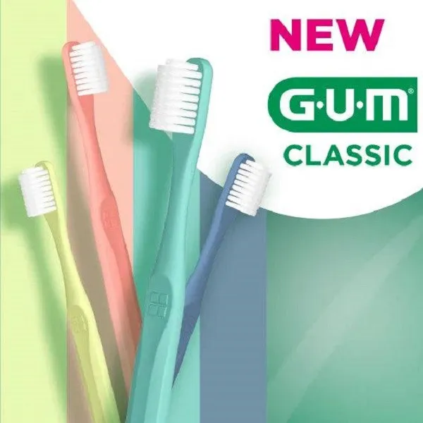 مسواک جی یو ام مدل Classic 411 NEW با برس نرم - تصویر 4