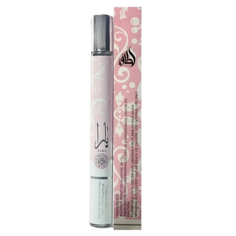 عطر جیبی زنانه لطافه مدل یارا با رایحه گرم حجم 35 میلی‌لیتر