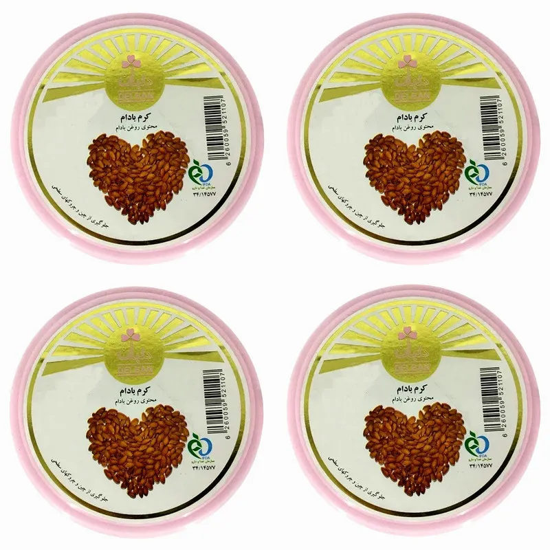 کرم مرطوب کننده دست و صورت دلبان مدل بادام مناسب برای انواع پوست حجم 180 میلی لیتر مجموعه 4 عددی - تصویر 2