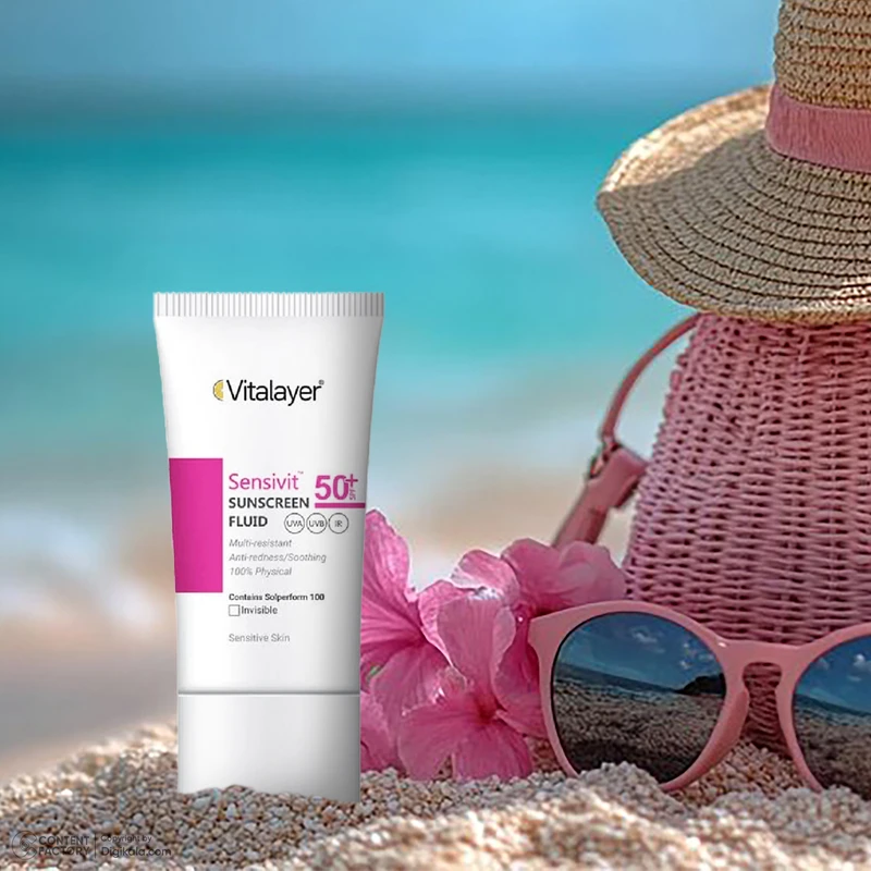 فلوئید ضد آفتاب بیرنگ ویتالیر، spf 50، مدل 0128، مناسب پوست های حساس با حجم 50 میلیلیتر، ضد حساسیت، محافظتکننده در برابر اشعههای UVA و UVB، دارای فرمولاسیون دی اکسید تیتانیوم و - نمای 1