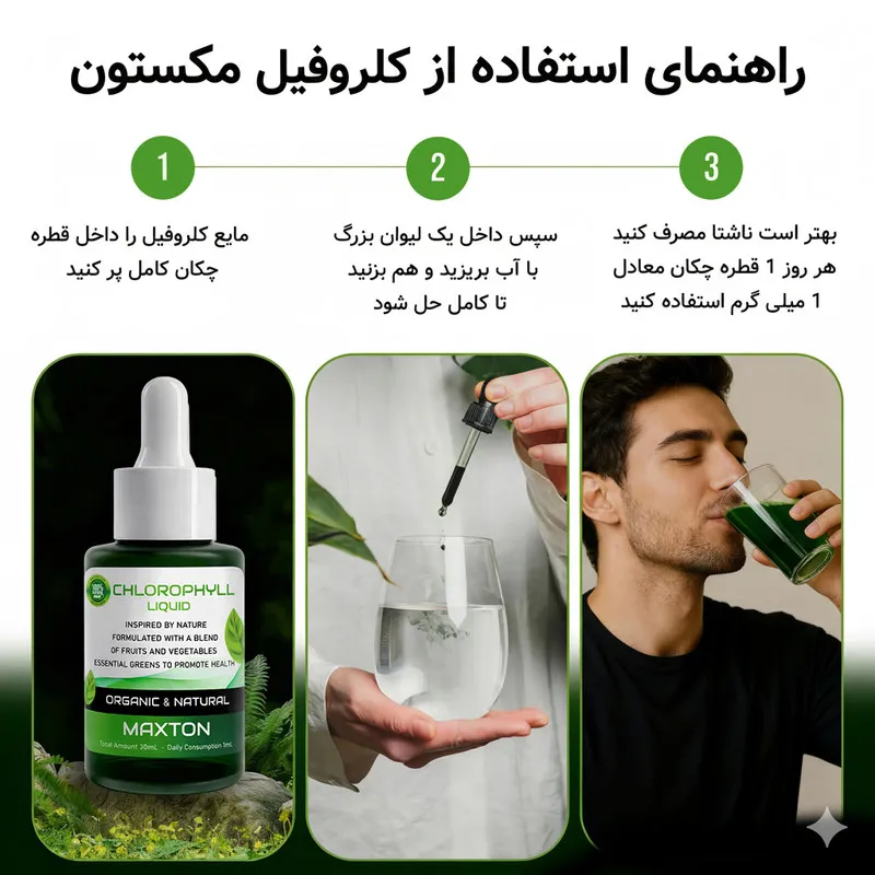 کلروفیل مایع مکستون مدل FR حجم 30 میلی لیتر - تصویر 3