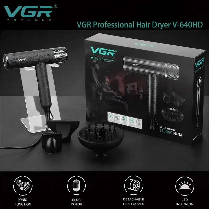 سشوار حرفه‌ای 1900 وات وی جی ار مدل V-640HD - تصویر 2