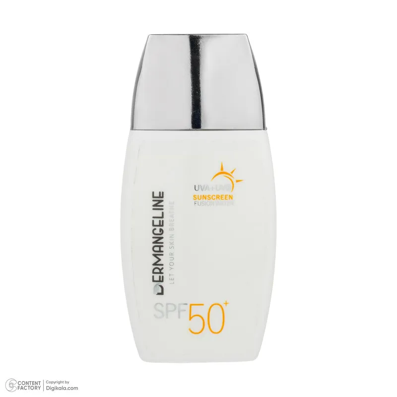کرم ضد آفتاب بیرنگ صورت درمنجلین SPF 50 مدل Fusion Water محافظ در برابر اشعه UVA و UVB مناسب برای انواع پوست حجم 50 میلیلیتر - تصویر 5