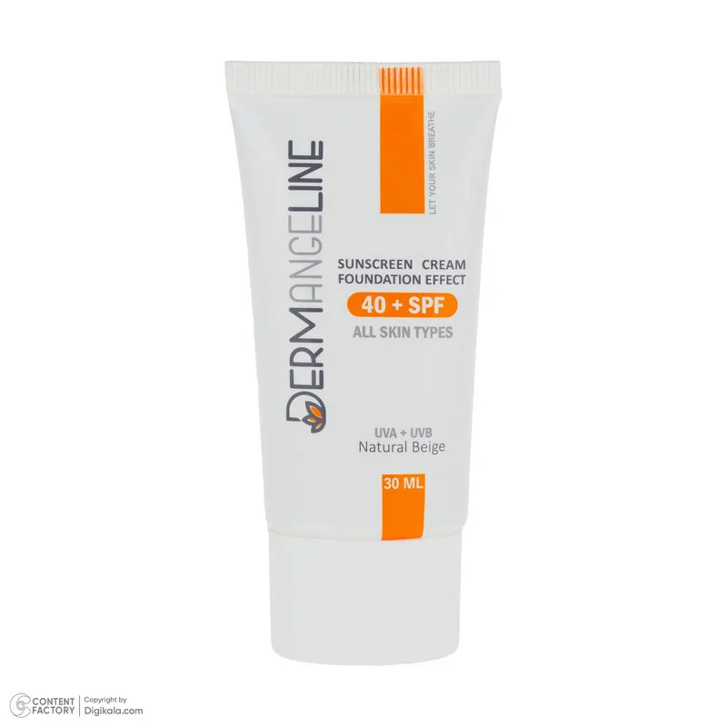 کرم ضد آفتاب رنگی صورت درمنجلین SPF 40 مدل NB-01 محافظ در برابر اشعه UVA و UVB مناسب برای انواع پوست حجم 30 میلیلیتر - تصویر 4