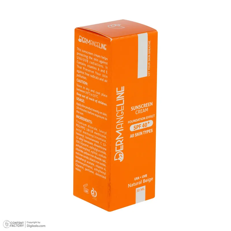 کرم ضد آفتاب رنگی صورت درمنجلین SPF 40 مدل NB-01 محافظ در برابر اشعه UVA و UVB مناسب برای انواع پوست حجم 30 میلیلیتر - تصویر 6