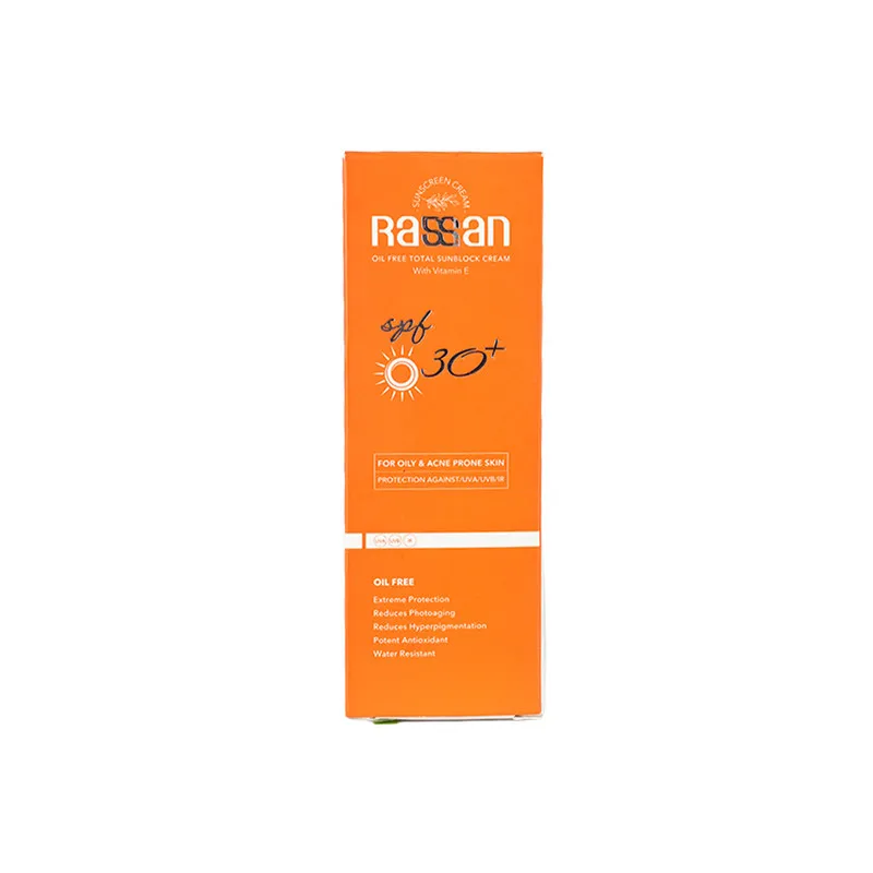 کرم ضد آفتاب بی‌رنگ صورت راسن SPF 30مدل ویتامین E محافظ در برابر UVA/UVB ‌مناسب برای پوست چرب حجم 40 میلی‌لیتر - تصویر 2