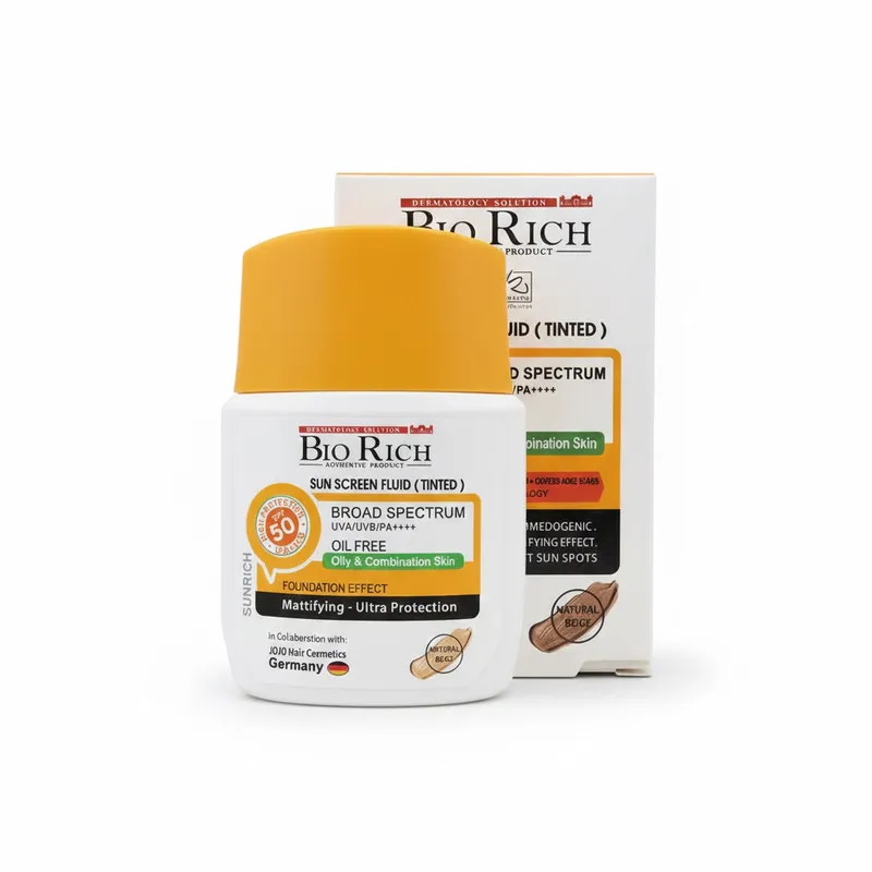 فلوئید ضد آفتاب رنگی صورت بایوریچ SPF 50 مدل BROAD SPECTRUM ‌محافظ UVA ،UVB و PA+++،مناسب برای پوست‌ چرب و مختلط حجم 50 میلی‌لیتر - تصویر 2