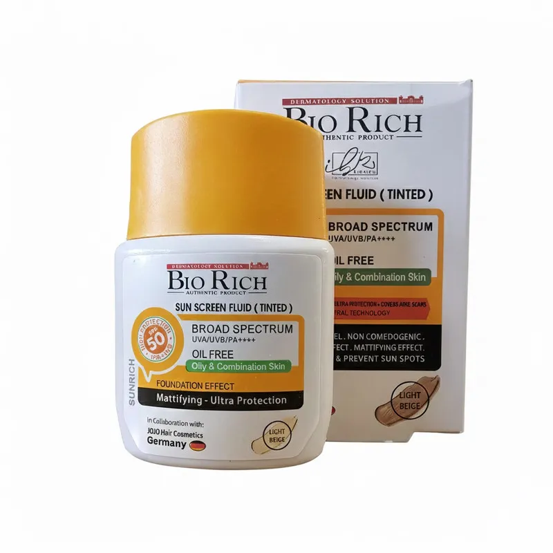 فلوئید ضد آفتاب رنگی بایوریچ SPF 50 مدل BROAD SPECTRUM ‌محافظ UVA ،UVB و PA+++،مناسب برای پوست‌ چرب و مختلط حجم 50 میلی‌لیتر - تصویر 2