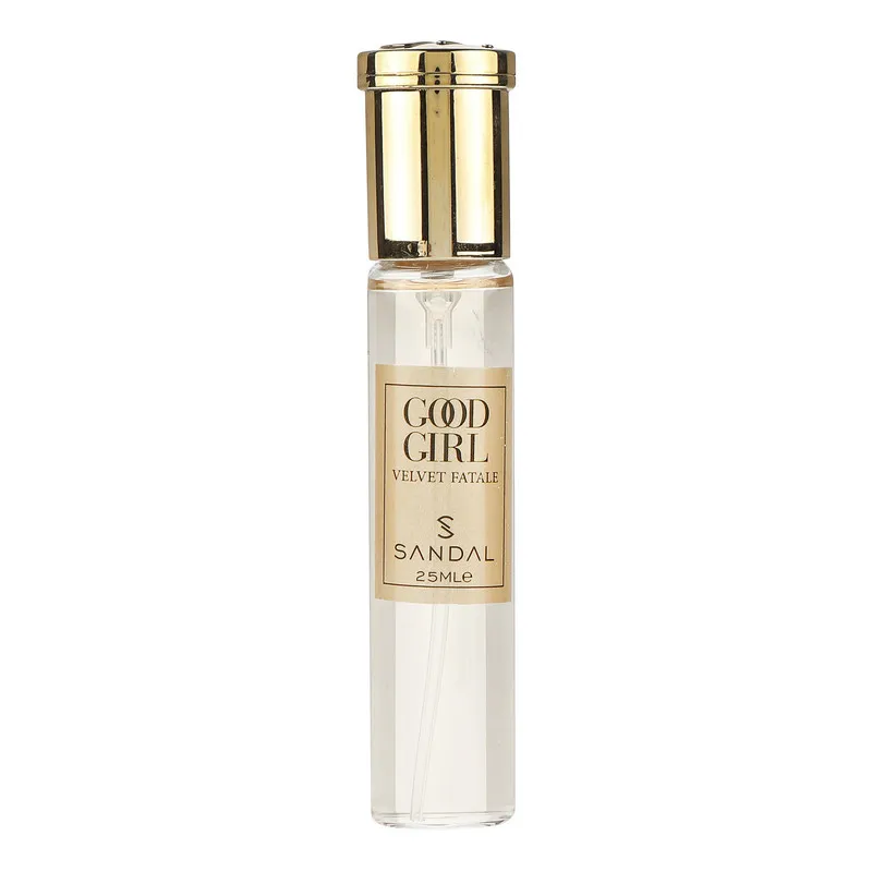 عطر جیبی زنانه صندل مدل Good girl Velvet Fatale با رایحه شیرین حجم 25 میلیلیتر