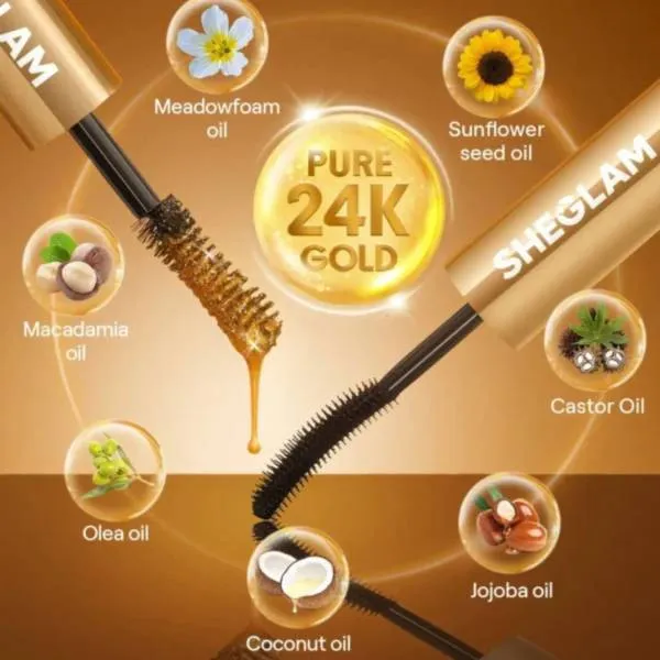 ریمل دو سر حجم‌دهنده، بلند‌کننده، حالت‌دهنده، جداکننده شیگلم مدل 24k Gold Multi Effect رنگ مشکی - تصویر 2