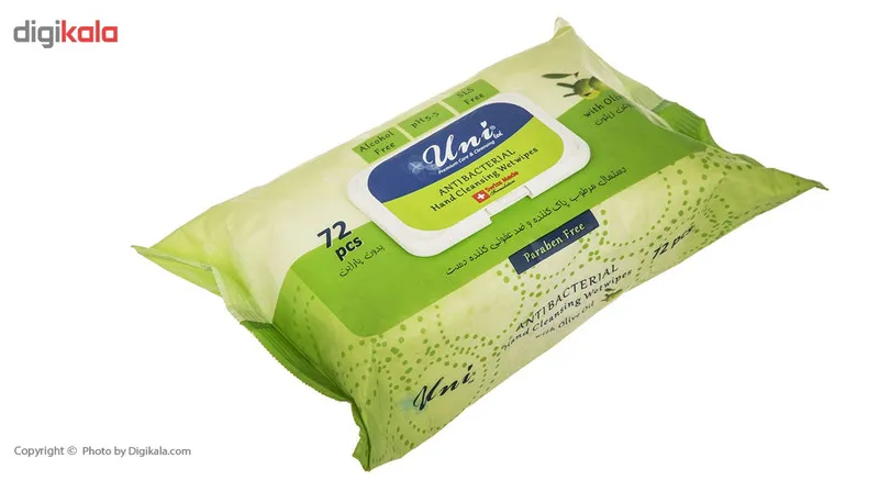 دستمال مرطوب یونی لد مدل Antibacterial Hand Cleansing With Olive Oil بسته 72 عددی - تصویر 2
