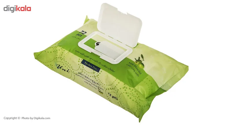 دستمال مرطوب یونی لد مدل Antibacterial Hand Cleansing With Olive Oil بسته 72 عددی - تصویر 5