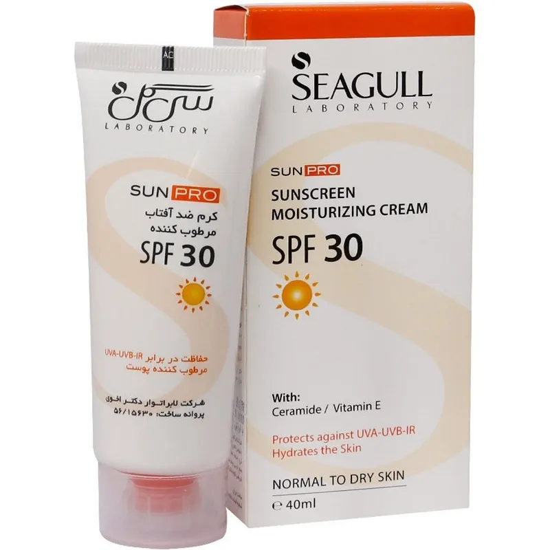 کرم ضد آفتاب بی رنگ صورت سی گل SPF 30 مدل سان پرو محافظتکننده در برابر اشعه UVA و UVمناسب برای انواع پوست حجم 40 میلی لیتر