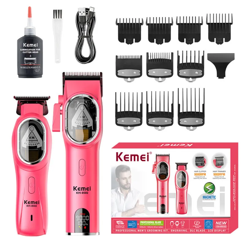ماشین اصلاح موی سر و صورت شارژی کیمی مدل KM-8502 2in1 مجموعه 2 عددی - تصویر 5