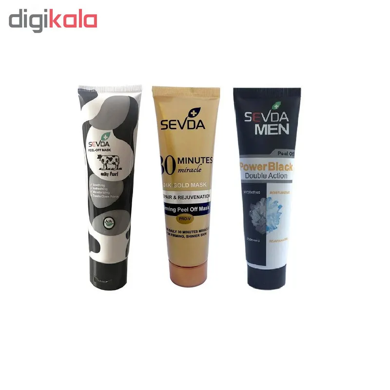 مجموعه 3 عددی ماسک صورت سودا مدل gold and black and milk حجم کل 300 میلیلیتر مناسب انواع پوست، حاوی ویتامین E و B5، مرطوبکننده و شفافکننده پوست، فاقد حساسیت، مناسب خانمها و آقایان - تصویر 2