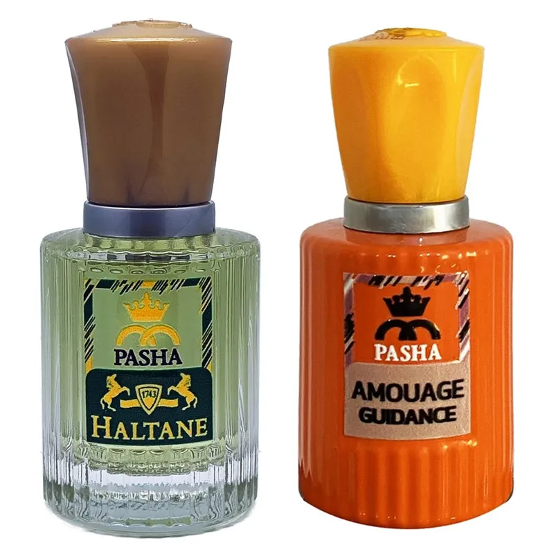 عطر جیبی پاشا مدل هالتان و آمواژ گایدنس با رایحه گرم حجم 30 میلی‌لیتر بسته 2 عددی