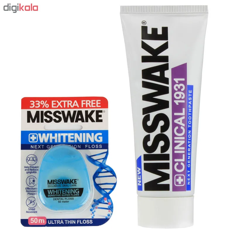 خمیر دندان میسویک مدل total 8 حجم 75 میلی لیتر به همراه نخ دندان مدل Whitening - تصویر 3