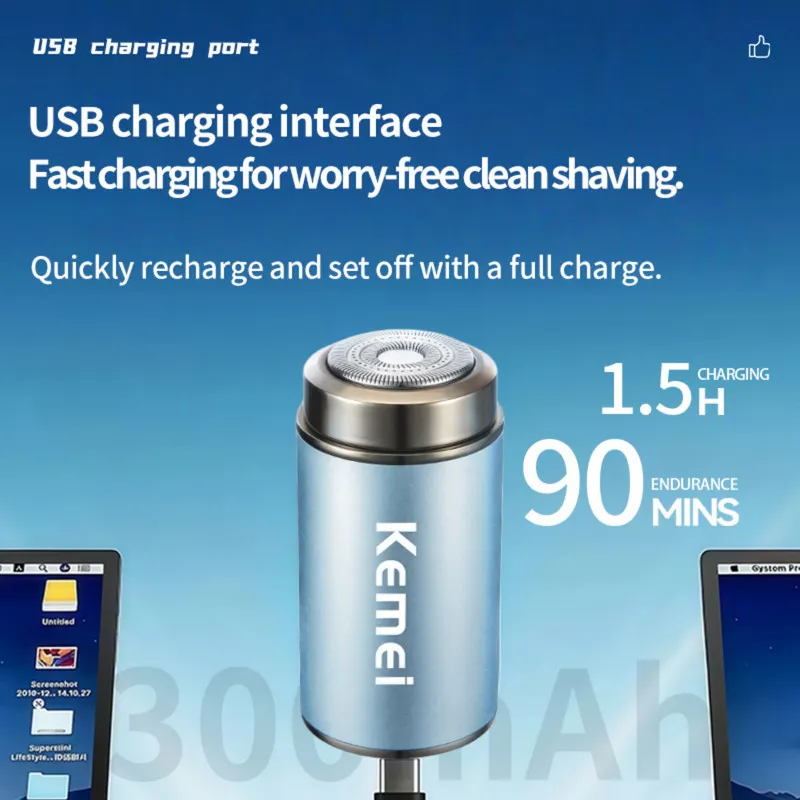 ماشین اصلاح موی صورت شارژی کیمی مدل KM-T390 3in1 مجموعه 2 عددی - تصویر 5