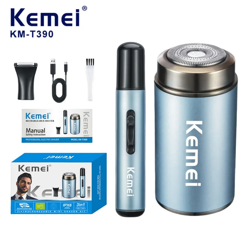 ماشین اصلاح موی صورت شارژی کیمی مدل KM-T390 3in1 مجموعه 2 عددی - تصویر 6
