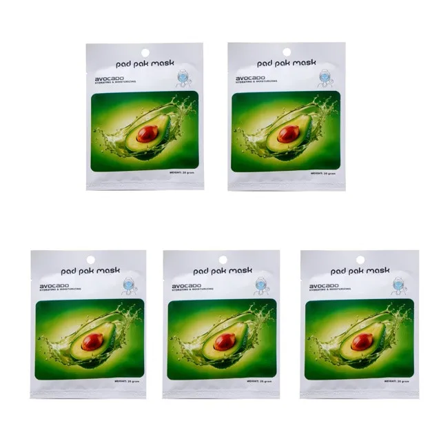 ماسک صورت پد پاک مدل آووکادو مناسب برای انواع پوست وزن 20 گرم مجموعه 5 عددی - تصویر 2