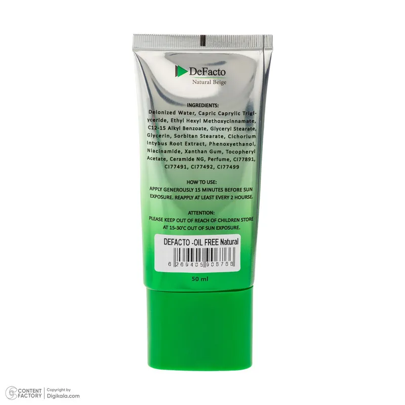 کرم ضد آفتاب رنگی صورت دیفکتو SPF 50 مدل NB ‌محافظ در برابر اشعه UVA،UVB مناسب برای پوست‌ چرب حجم 50 میلی‌لیتر - تصویر 2