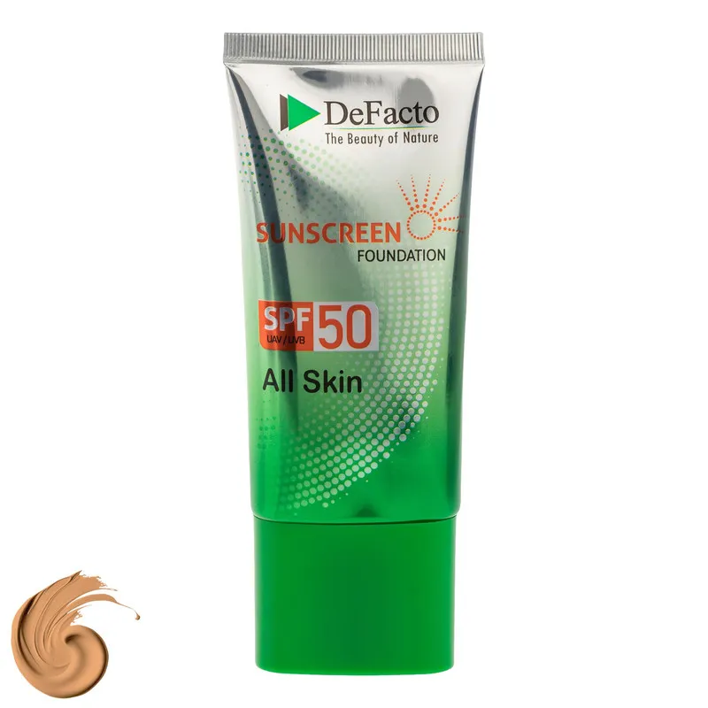 کرم ضد آفتاب رنگی صورت دیفکتو SPF 50 مدل NB محافظ در برابر اشعه UVA،UVB مناسب برای انواع پوست حجم 50 میلیلیتر