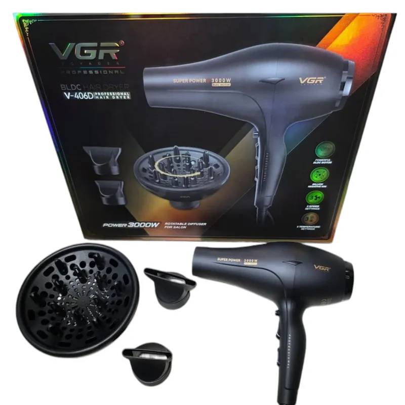 سشوار حرفه‌ای 3000 وات وی جی ار مدل V-406D - تصویر 6