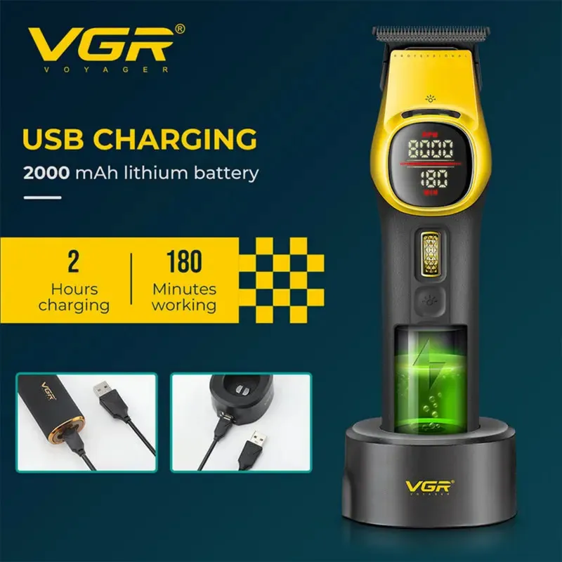 ماشین اصلاح موی سر و صورت شارژی وی جی ار مدل V-885T - تصویر 2