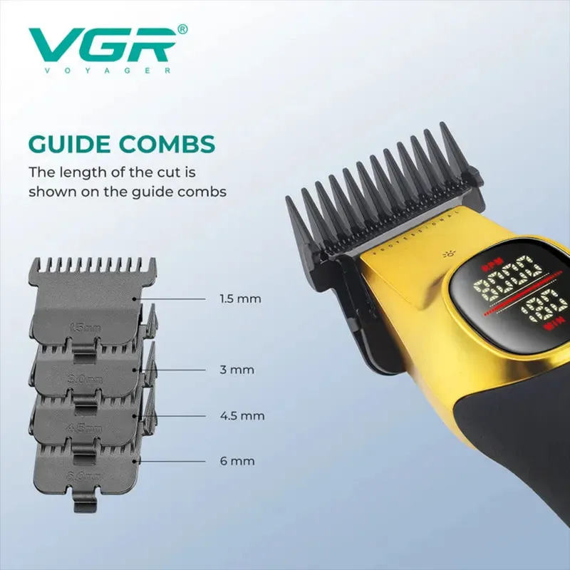 ماشین اصلاح موی سر و صورت شارژی وی جی ار مدل V-885T - تصویر 5