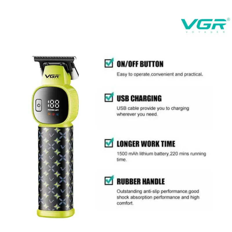 ماشین اصلاح موی سر و صورت شارژی وی جی ار مدل V-185 - تصویر 3