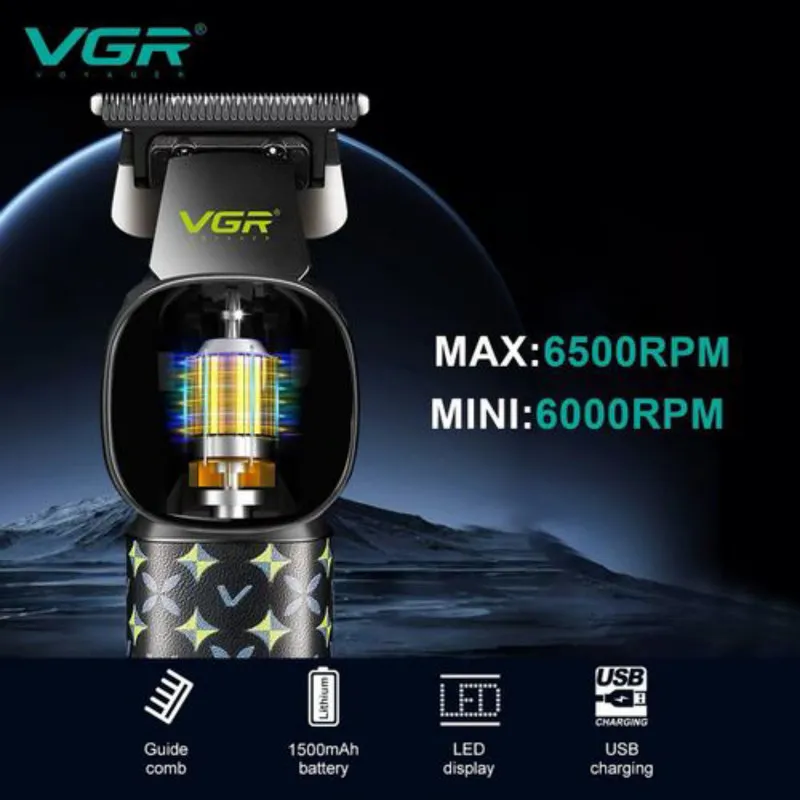 ماشین اصلاح موی سر و صورت شارژی وی جی ار مدل V-185 - تصویر 5
