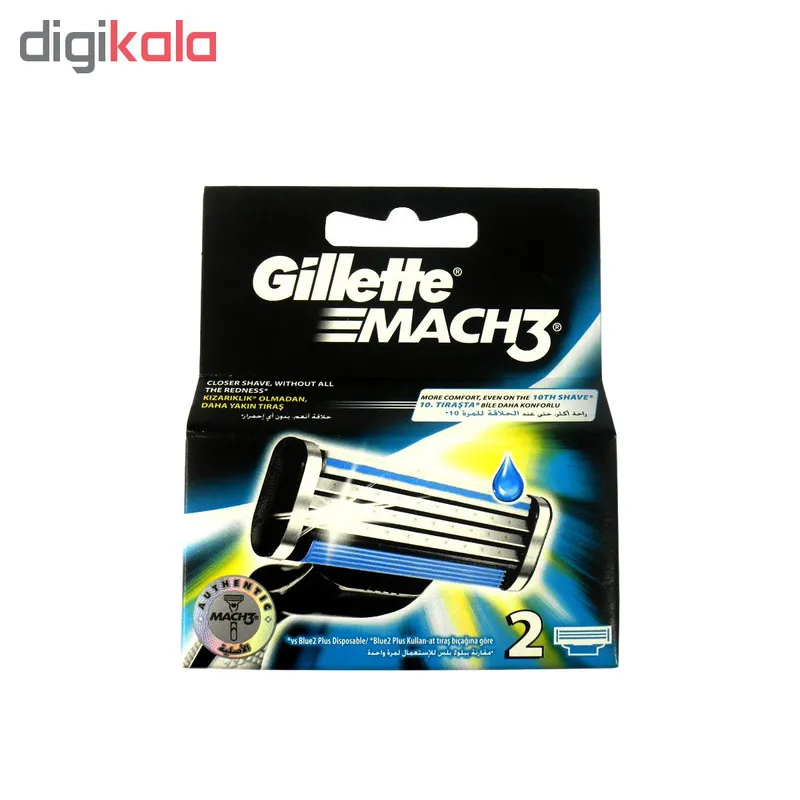 تیغ یدک ژیلت مدل Mach 3 بسته 2 عددی - تصویر 2