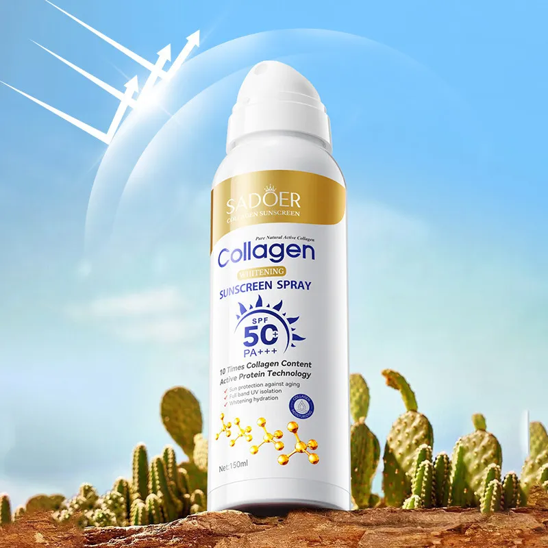 اسپری ضد آفتاب بی رنگ سادور SPF 50 مدل کلاژن محافظ UVA ،UVB و PA+++،مناسب برای انواع پوست‌ حجم 150 میلی لیتر - تصویر 3