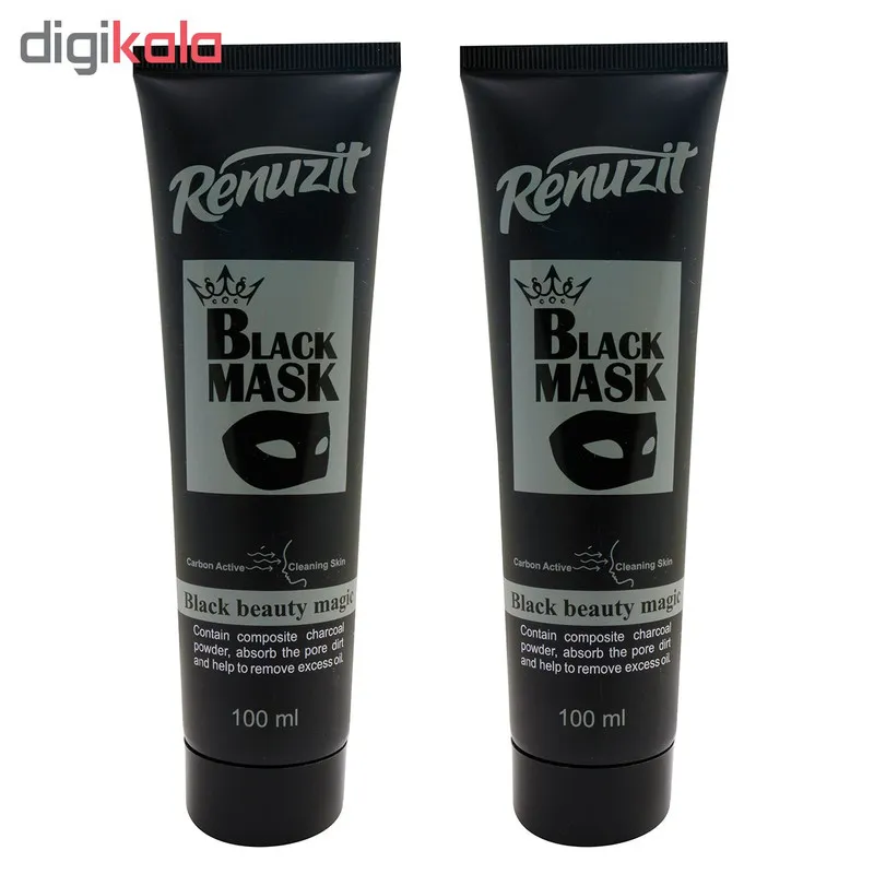 ماسک صورت رینو زیت مدل Black mask carbon active حجم 100 میلی لیتر مجموعه 2 عددی - تصویر 2
